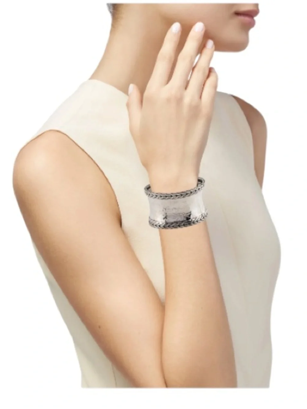 John Hardy Palu Macan Hammered Wide Cuff Bracelet